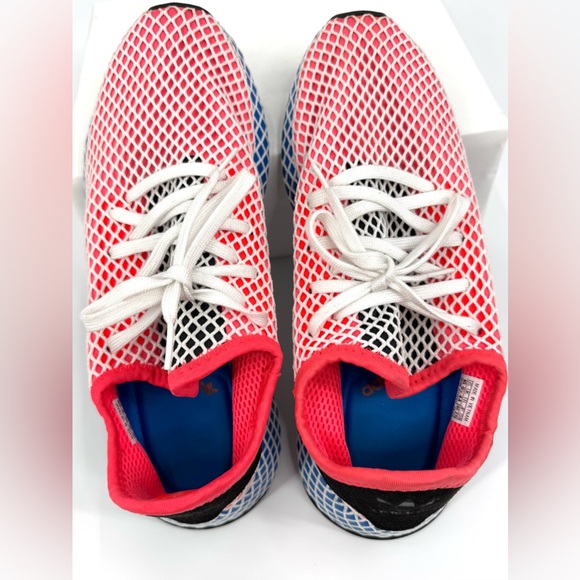 Adidas‎ Deerupt Runner Running Sneaker Shoe, Solar Red Bluebird, Size 10 - Picture 6 of 9